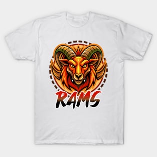 ANIMAL SPORTS TEAM LOGO - RAM RAMS - GO! D1 T-Shirt